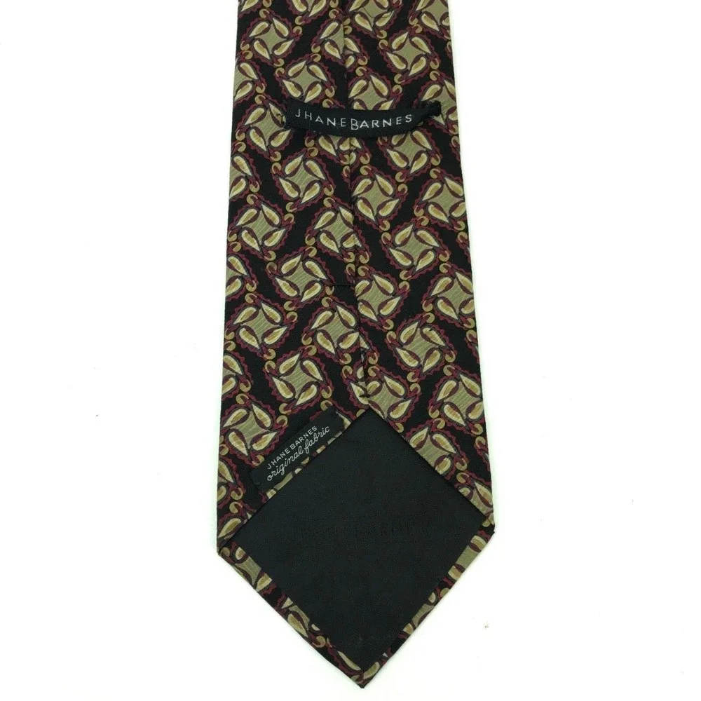 JHANE BARNES Tie Original Fabric 100% Silk Japan Geometric Men’s Necktie 👔 57